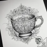 Tattoo sketch teacup, artistic tattoo sketch,… – tattoo sketch (№1758161645_0, 18.09.2025 02:14) — tattoovalue.net