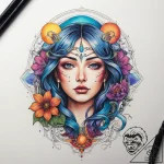 Tattoo sketch cosmic realm, tattoo sketch des… – tattoo sketch (№1758162436_0, 18.09.2025 02:27) — tattoovalue.net