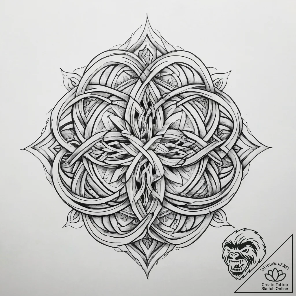 Tattoo sketch slavic knot with a spiral, tatt... - tattoo sketch (№1758162641_0, 18.09.2025 02:30) — tattoovalue.net