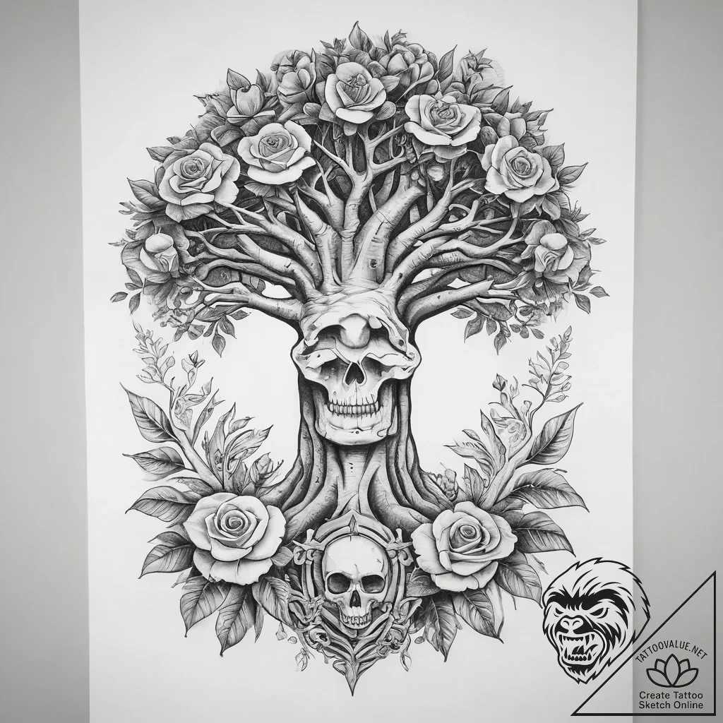 Tattoo sketch baobab tree, tattoo sketch desi... - tattoo sketch (№1758163429_0, 18.09.2025 02:43) — tattoovalue.net