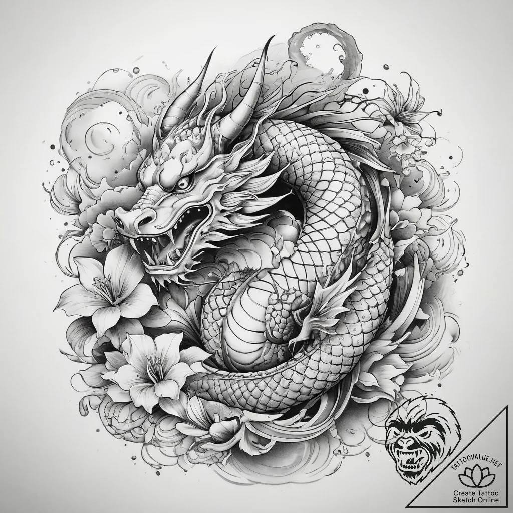 Tattoo sketch mirage, tattoo line art, black... - tattoo sketch (№1758163833_0, 18.09.2025 02:50) — tattoovalue.net