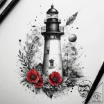 Tattoo sketch lighthouse, artistic tattoo ske… – tattoo sketch (№1758164430_0, 18.09.2025 03:00) — tattoovalue.net