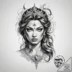 Tattoo sketch divine character – tattoo sketch (№1758165437_0, 18.09.2025 03:17) — tattoovalue.net