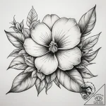 Tattoo sketch periwinkle flower, tattoo drawi… – tattoo sketch (№1758166634_0, 18.09.2025 03:37) — tattoovalue.net