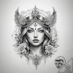 Tattoo sketch blessed representation – tattoo sketch (№1758167225_0, 18.09.2025 03:47) — tattoovalue.net