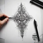 Tattoo sketch hands with a pen, artistic tatt… – tattoo sketch (№1758168220_0, 18.09.2025 04:03) — tattoovalue.net