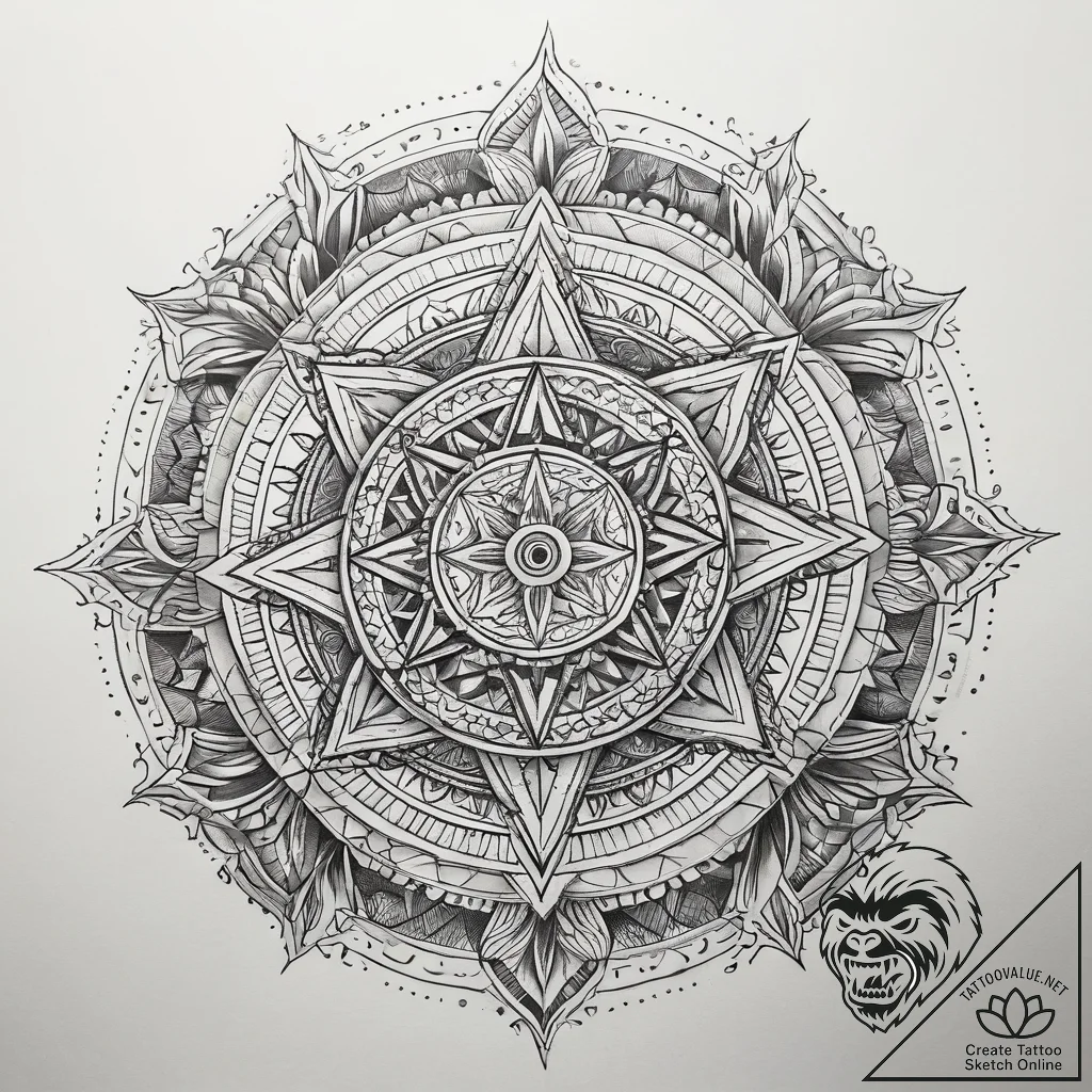 Tattoo sketch cosmic fount, artistic tattoo s... - tattoo sketch (№1758169254_0, 18.09.2025 04:20) — tattoovalue.net
