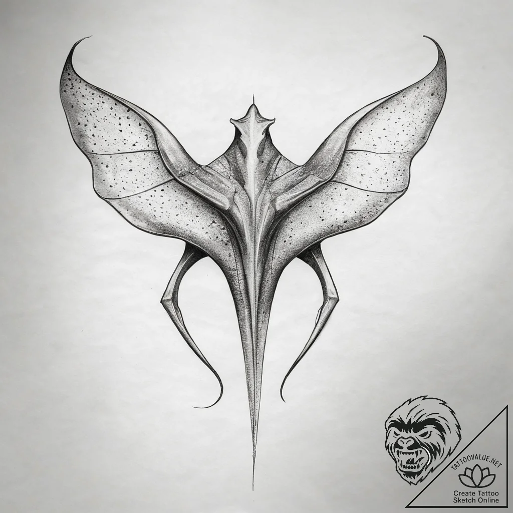 Tattoo sketch stingray, concept art for tatto... - tattoo sketch (№1758169740_0, 18.09.2025 04:29) — tattoovalue.net