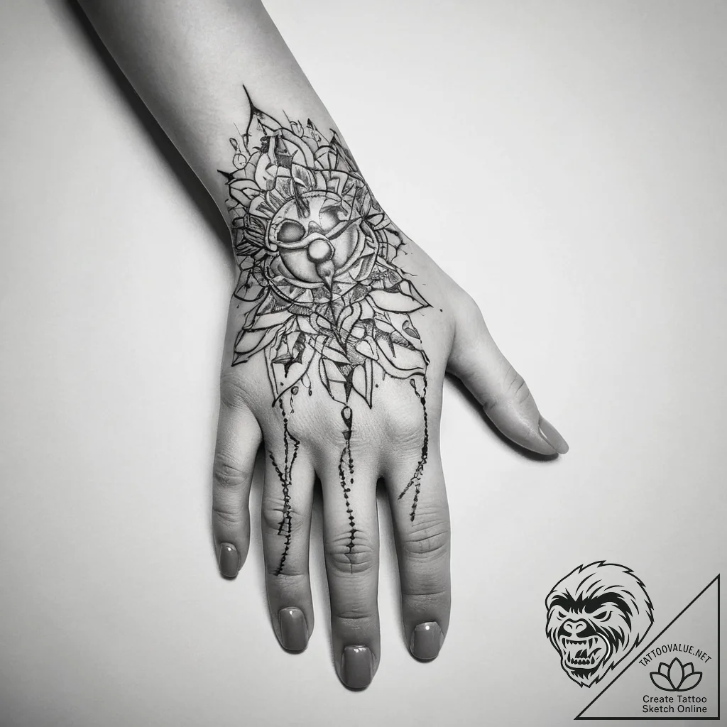 Tattoo sketch hands with a pearl, tattoo draw... - tattoo sketch (№1758170398_0, 18.09.2025 04:39) — tattoovalue.net