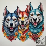 Tattoo sketch cerberus heads, tattoo flash sh… – tattoo sketch (№1758170596_0, 18.09.2025 04:43) — tattoovalue.net