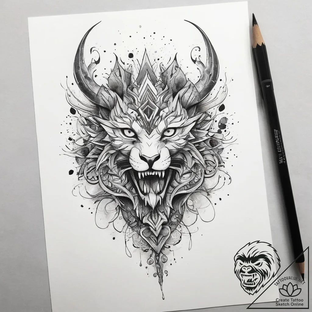 Tattoo sketch whimsical tattoo, concept art f... - tattoo sketch (№1758170986_0, 18.09.2025 04:49) — tattoovalue.net