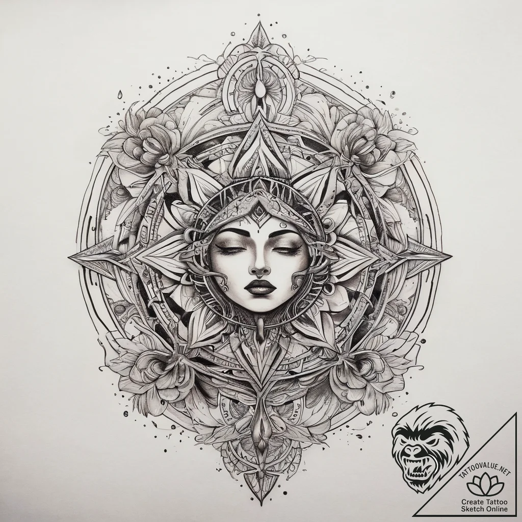 Tattoo sketch cosmic ground, tattoo flash she... - tattoo sketch (№1758172937_0, 18.09.2025 05:22) — tattoovalue.net