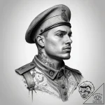 Tattoo sketch soldier with a pencil, concept… – tattoo sketch (№1758175672_0, 18.09.2025 06:07) — tattoovalue.net