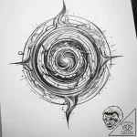 Tattoo sketch energy vortex – tattoo sketch (№1758176454_0, 18.09.2025 06:20) — tattoovalue.net