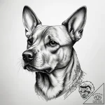 Tattoo sketch realistic портрет собаки, tatto… – tattoo sketch (№1758176649_0, 18.09.2025 06:24) — tattoovalue.net