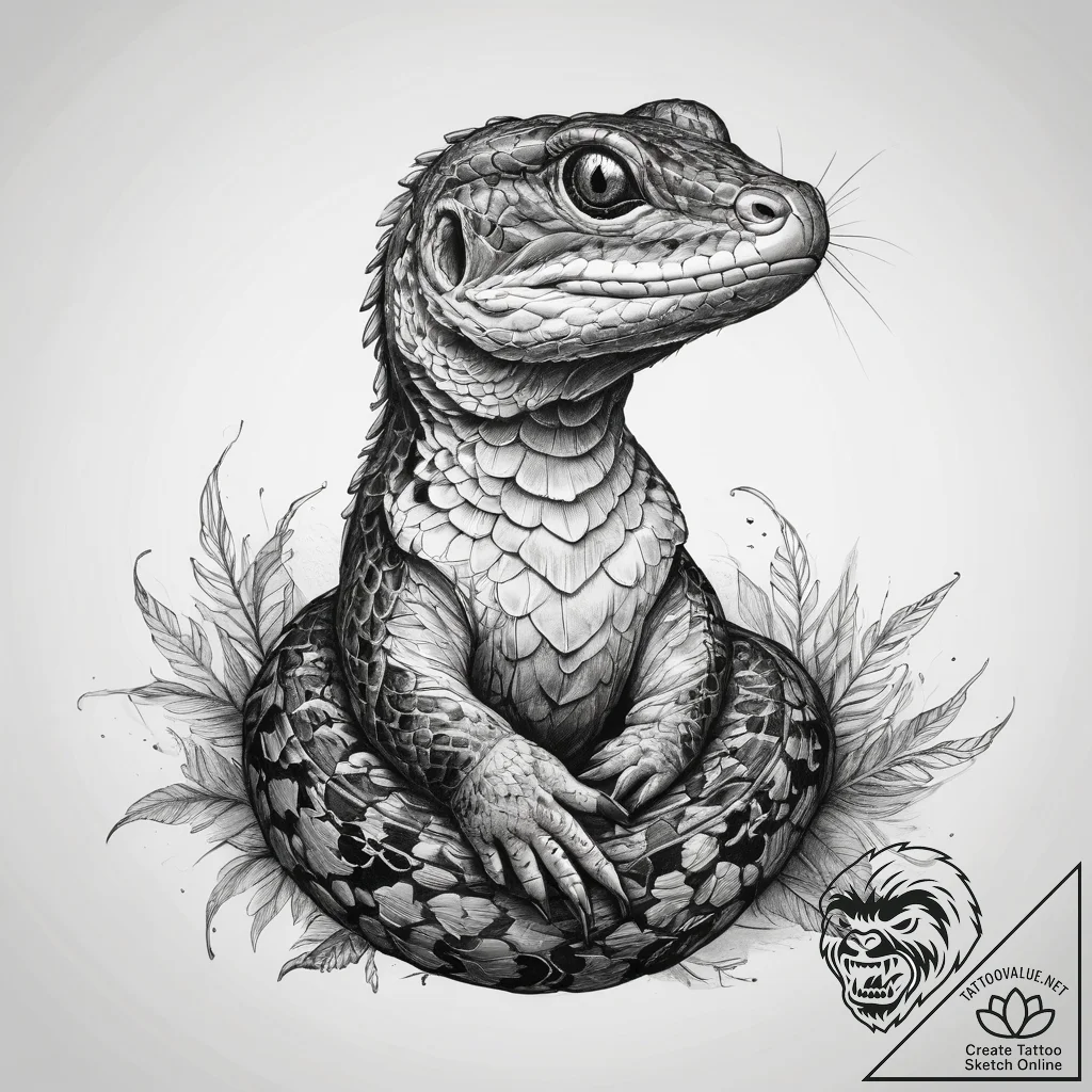 Tattoo sketch puff adder, tattoo line art, bl... - tattoo sketch (№1758176845_0, 18.09.2025 06:27) — tattoovalue.net