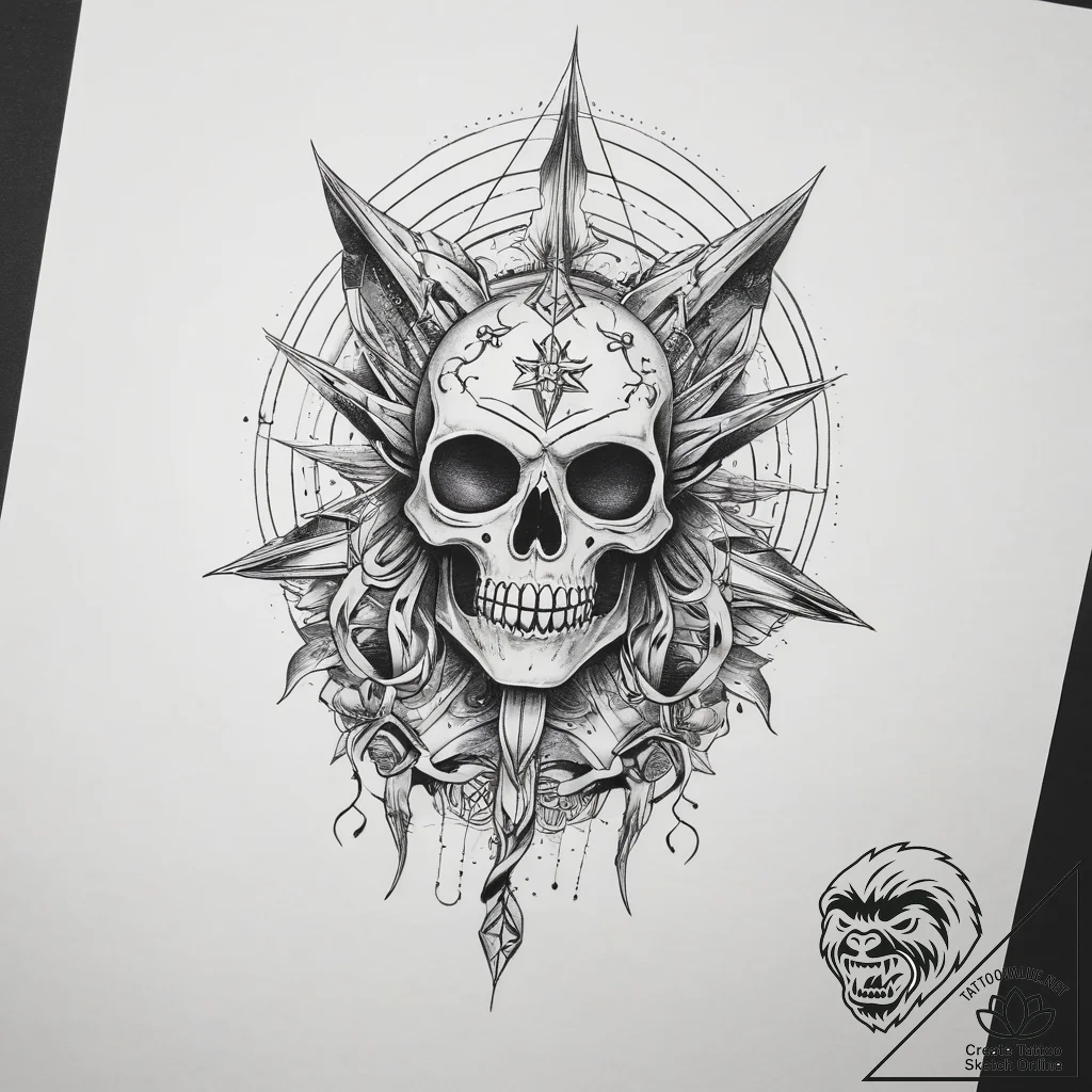 Tattoo sketch cosmic ghost, tattoo flash shee... - tattoo sketch (№1758177627_0, 18.09.2025 06:40) — tattoovalue.net