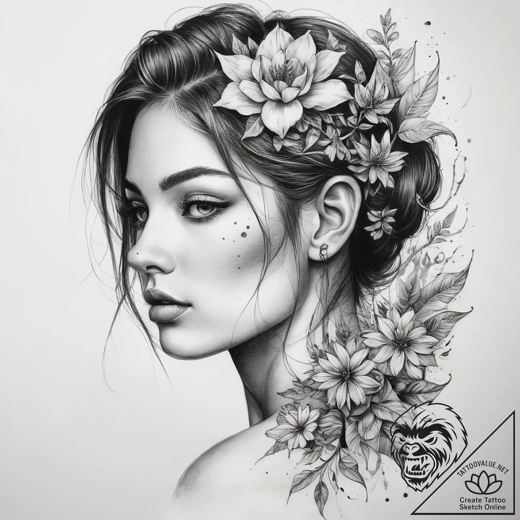Tattoo sketch nature - tattoo sketch (№1758178230_0, 18.09.2025 06:50) — tattoovalue.net