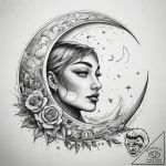 Tattoo sketch puns a moon that says “i love y… – tattoo sketch (№1758179028_0, 18.09.2025 07:03) — tattoovalue.net
