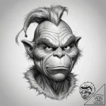 Tattoo sketch the grinch with a claw, tattoo… – tattoo sketch (№1758180269_0, 18.09.2025 07:24) — tattoovalue.net