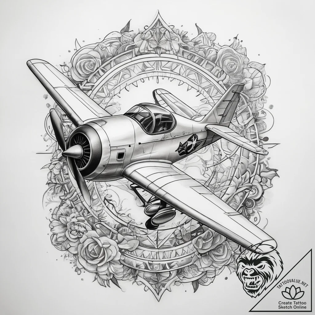 Tattoo sketch bomber plane tattoo - tattoo sketch (№1758182682_0, 18.09.2025 08:04) — tattoovalue.net