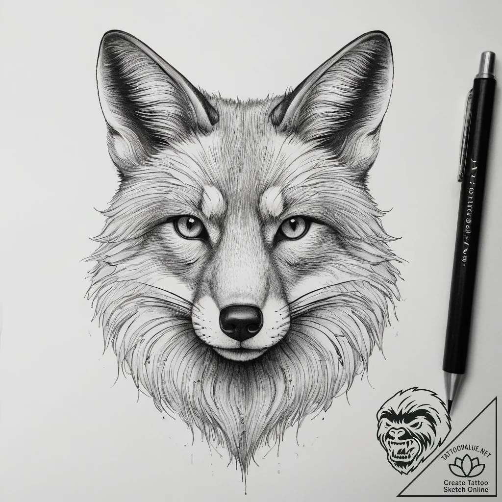 Tattoo sketch graphic лиса, tattoo sketch des... - tattoo sketch (№1758183299_0, 18.09.2025 08:14) — tattoovalue.net