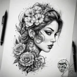 Tattoo sketch bronze, artistic tattoo sketch,… – tattoo sketch (№1758183706_0, 18.09.2025 08:21) — tattoovalue.net