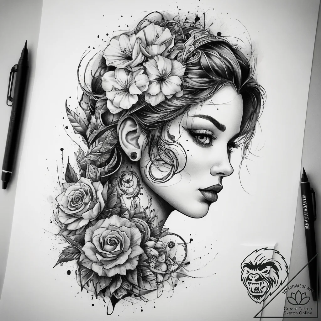 Tattoo sketch bronze, artistic tattoo sketch,... - tattoo sketch (№1758183706_0, 18.09.2025 08:21) — tattoovalue.net