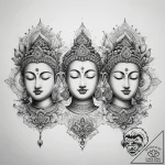 Tattoo sketch three jewels of buddhism – tattoo sketch (№1758183903_0, 18.09.2025 08:25) — tattoovalue.net