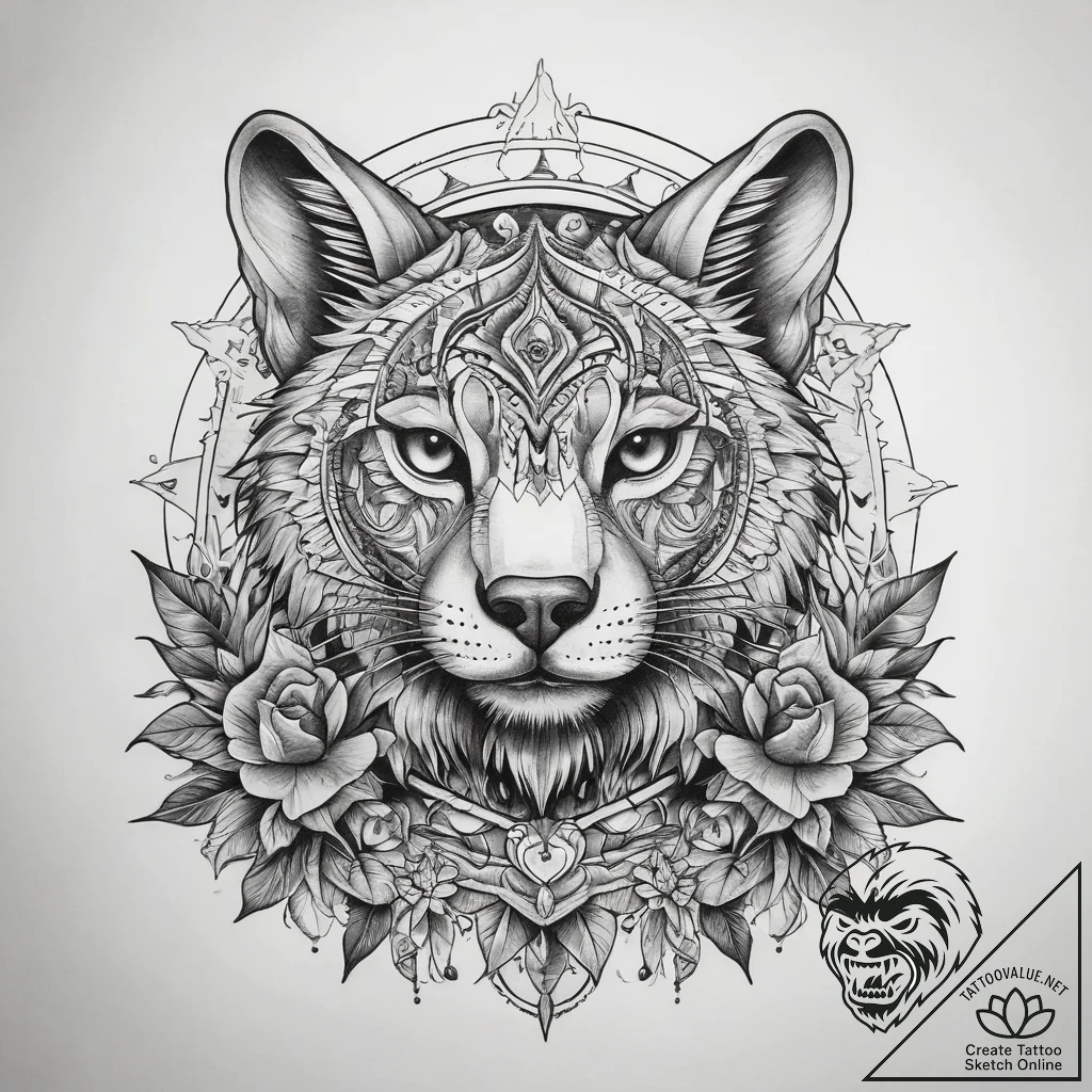 Tattoo sketch blessed animal, tattoo line art... - tattoo sketch (№1758184114_0, 18.09.2025 08:28) — tattoovalue.net