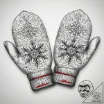 Tattoo sketch mittens with a snowflake, tatto… – tattoo sketch (№1758186305_0, 18.09.2025 09:05) — tattoovalue.net