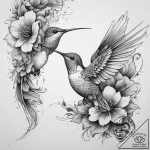 Tattoo sketch hummingbird and flower, tattoo… – tattoo sketch (№1758187281_0, 18.09.2025 09:21) — tattoovalue.net