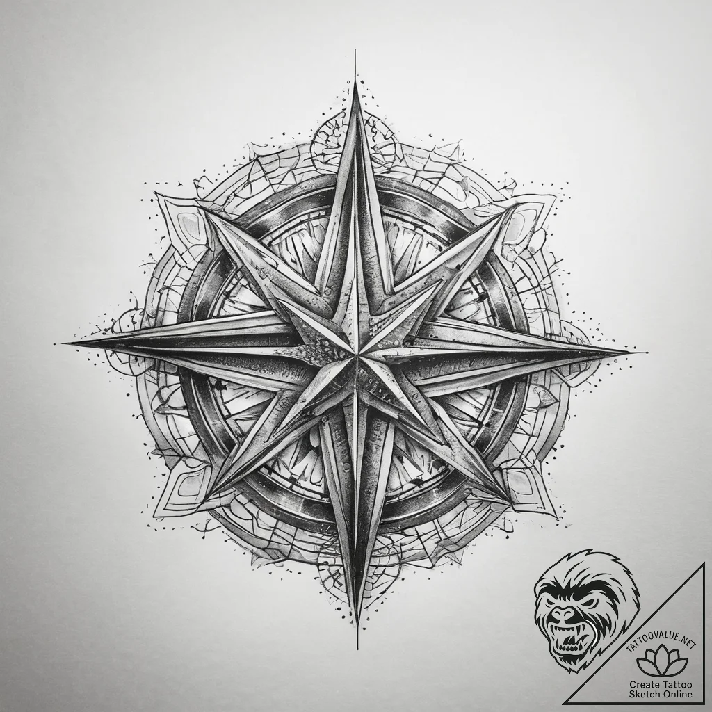 Tattoo sketch historical landmark with a star... - tattoo sketch (№1758187476_0, 18.09.2025 09:24) — tattoovalue.net