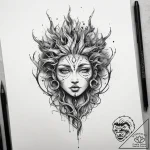 Tattoo sketch cosmic root, ink illustration f… – tattoo sketch (№1758188452_0, 18.09.2025 09:40) — tattoovalue.net