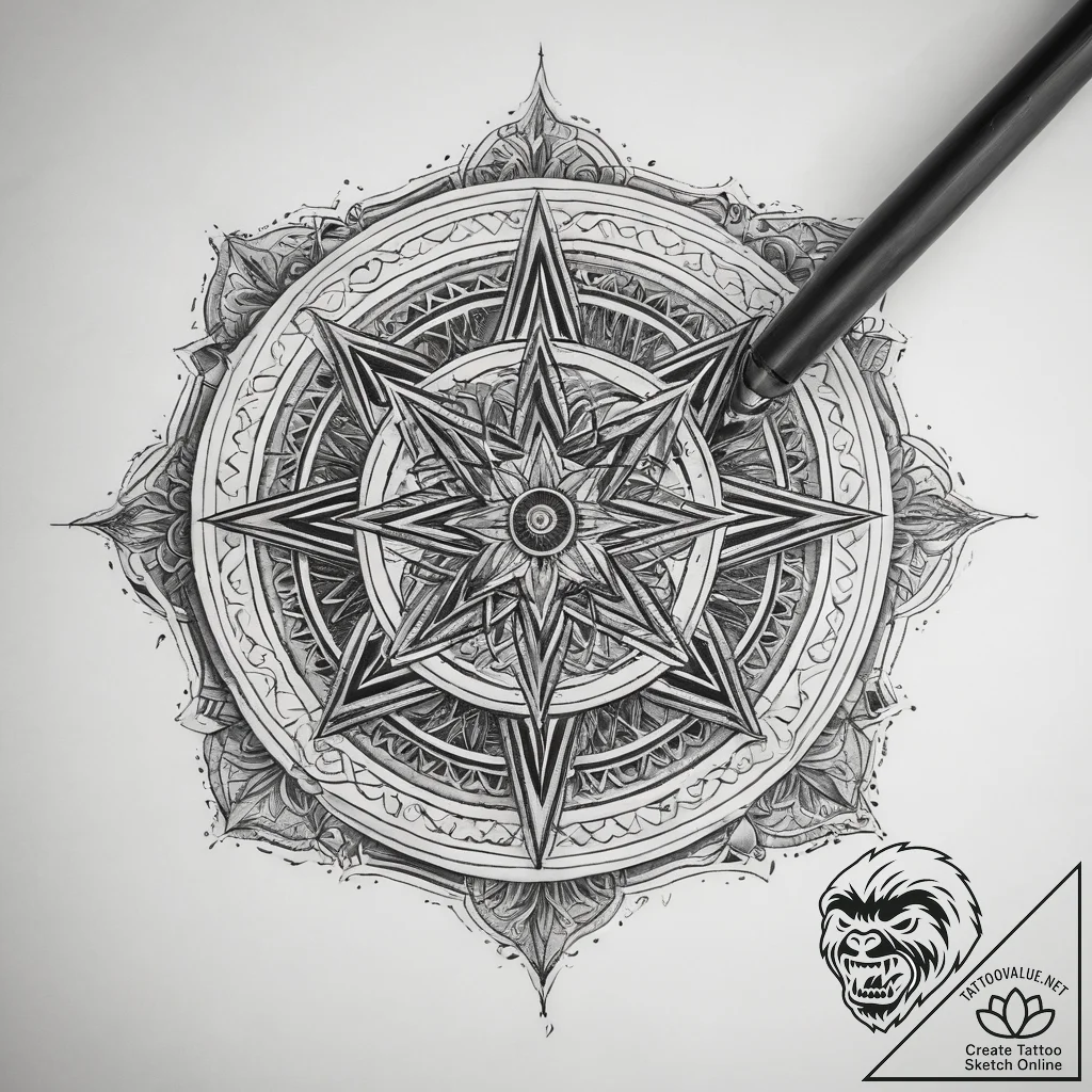 Tattoo sketch old telescope with a star, arti... - tattoo sketch (№1758189237_0, 18.09.2025 09:53) — tattoovalue.net