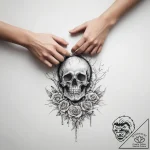Tattoo sketch hands with a grave – tattoo sketch (№1758190230_0, 18.09.2025 10:10) — tattoovalue.net