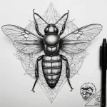 Tattoo sketch cicada killer wasp, concept art… – tattoo sketch (№1758190620_0, 18.09.2025 10:17) — tattoovalue.net