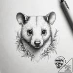 Tattoo sketch opossum, artistic tattoo sketch… – tattoo sketch (№1758191612_0, 18.09.2025 10:33) — tattoovalue.net
