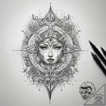 Tattoo sketch magical needle, ink illustratio… – tattoo sketch (№1758191809_0, 18.09.2025 10:36) — tattoovalue.net