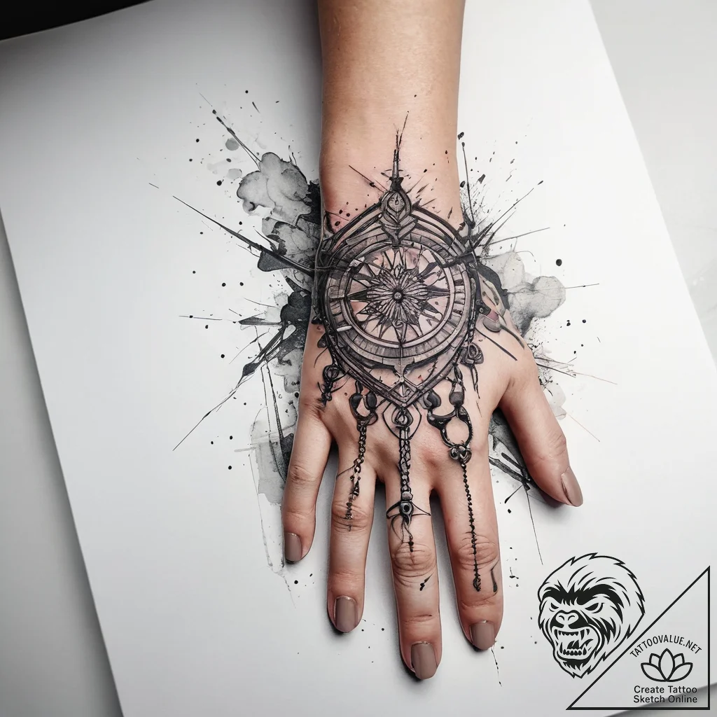 Tattoo sketch hands with a chain, tattoo line... - tattoo sketch (№1758192201_0, 18.09.2025 10:43) — tattoovalue.net