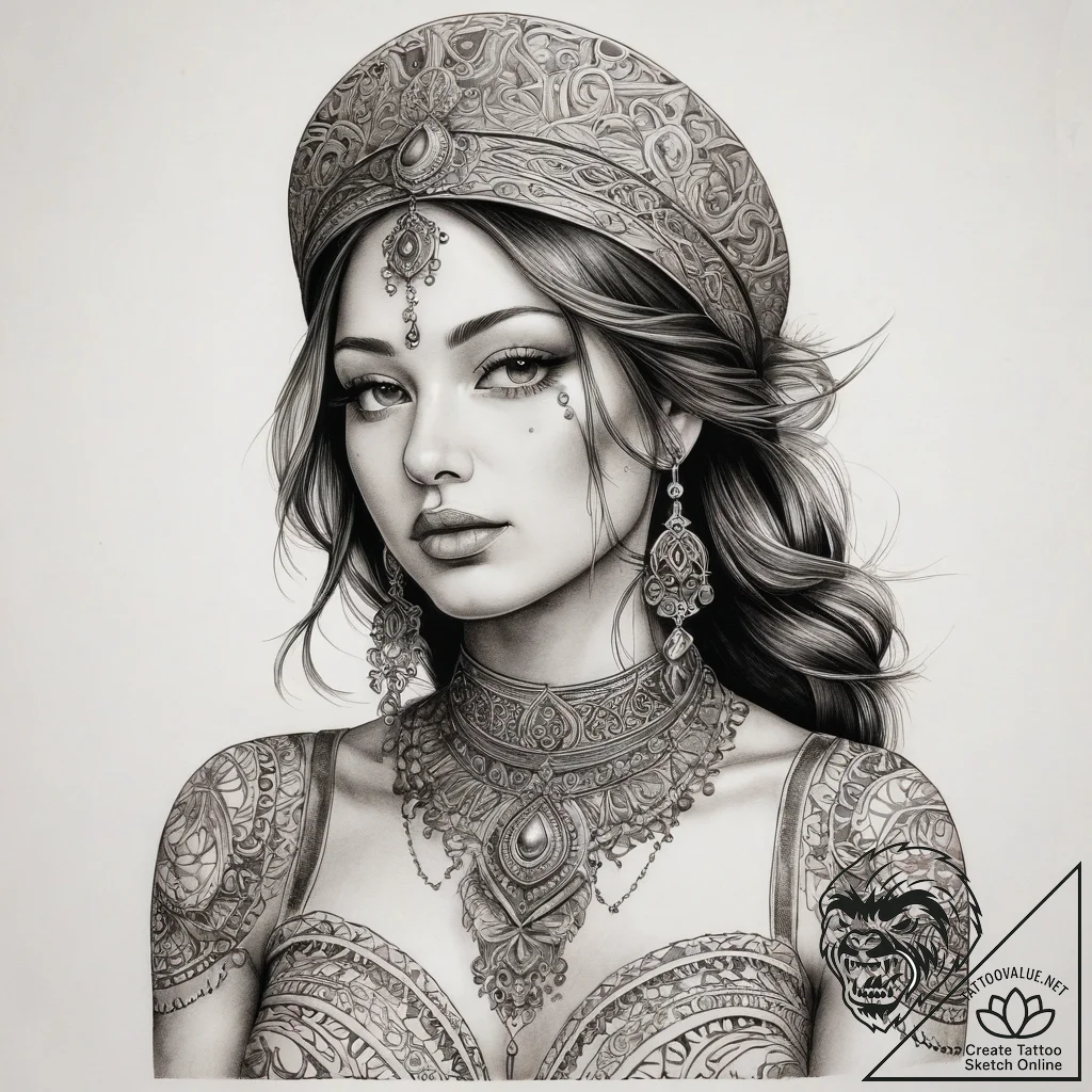 Tattoo sketch soldier with a necklace, ink il... - tattoo sketch (№1758192592_0, 18.09.2025 10:49) — tattoovalue.net