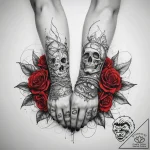 Tattoo sketch hands with a rope, ink illustra… – tattoo sketch (№1758192989_0, 18.09.2025 10:56) — tattoovalue.net