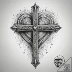 Tattoo sketch cross with a heart, tattoo sket… – tattoo sketch (№1758193975_0, 18.09.2025 11:12) — tattoovalue.net