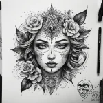 Tattoo sketch dotwork узор с точками, tattoo… – tattoo sketch (№1758194366_0, 18.09.2025 11:19) — tattoovalue.net