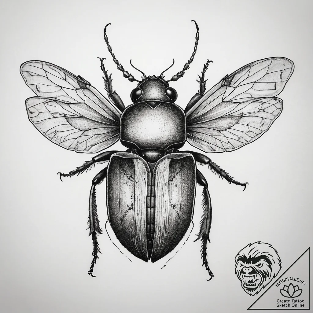 Tattoo sketch net-winged beetle, tattoo sketc... - tattoo sketch (№1758194757_0, 18.09.2025 11:25) — tattoovalue.net