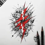 Tattoo sketch lightning bolt, tattoo line art… – tattoo sketch (№1758194951_0, 18.09.2025 11:29) — tattoovalue.net