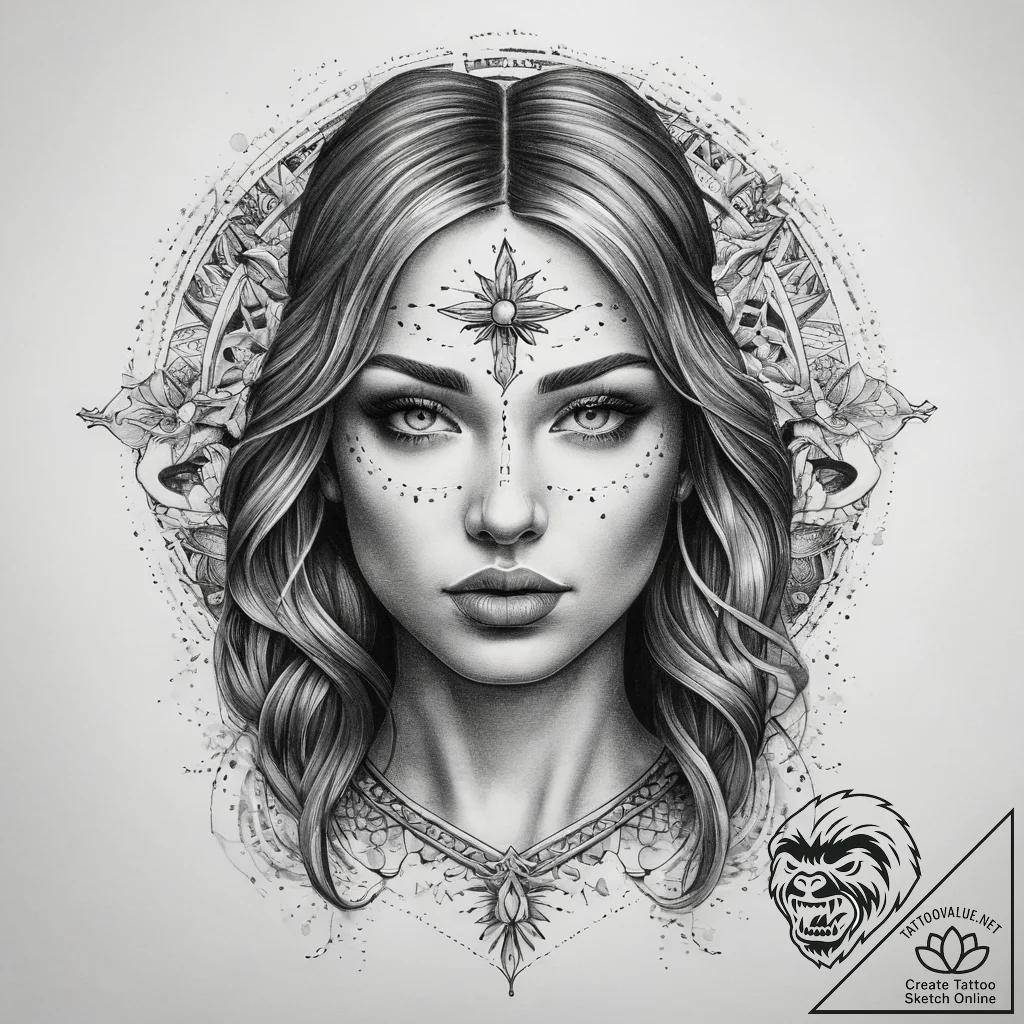Tattoo sketch holy representation, tattoo lin... - tattoo sketch (№1758195342_0, 18.09.2025 11:35) — tattoovalue.net