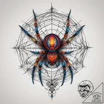 Tattoo sketch a spider with a web, artistic t… – tattoo sketch (№1758197297_0, 18.09.2025 12:08) — tattoovalue.net