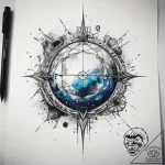 Tattoo sketch cosmic sphere, ink illustration… – tattoo sketch (№1758198494_0, 18.09.2025 12:28) — tattoovalue.net