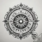 Tattoo sketch zodiac wheel, tattoo flash shee… – tattoo sketch (№1758199297_0, 18.09.2025 12:41) — tattoovalue.net